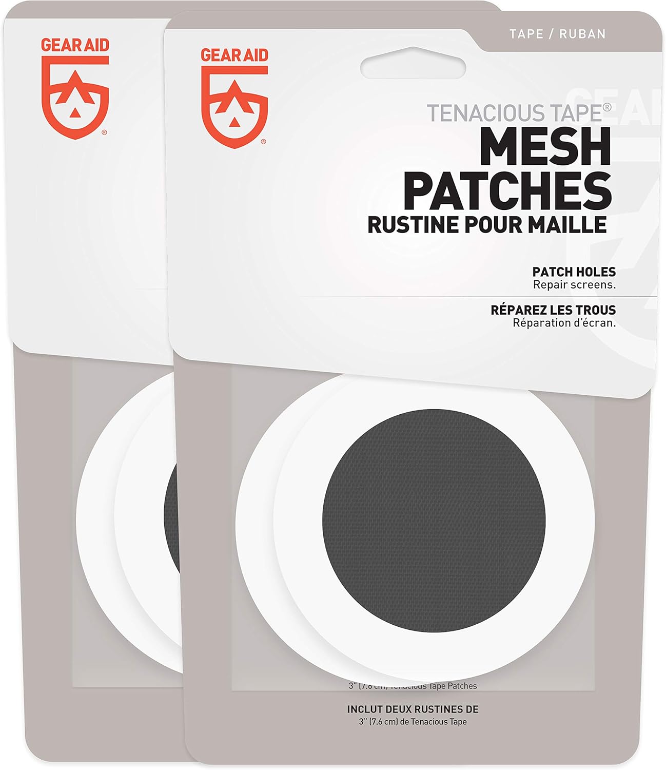 GEAR AID Tenacious Tape Mesh Patches for Tent and Bug Screen Repair, 3” Rounds