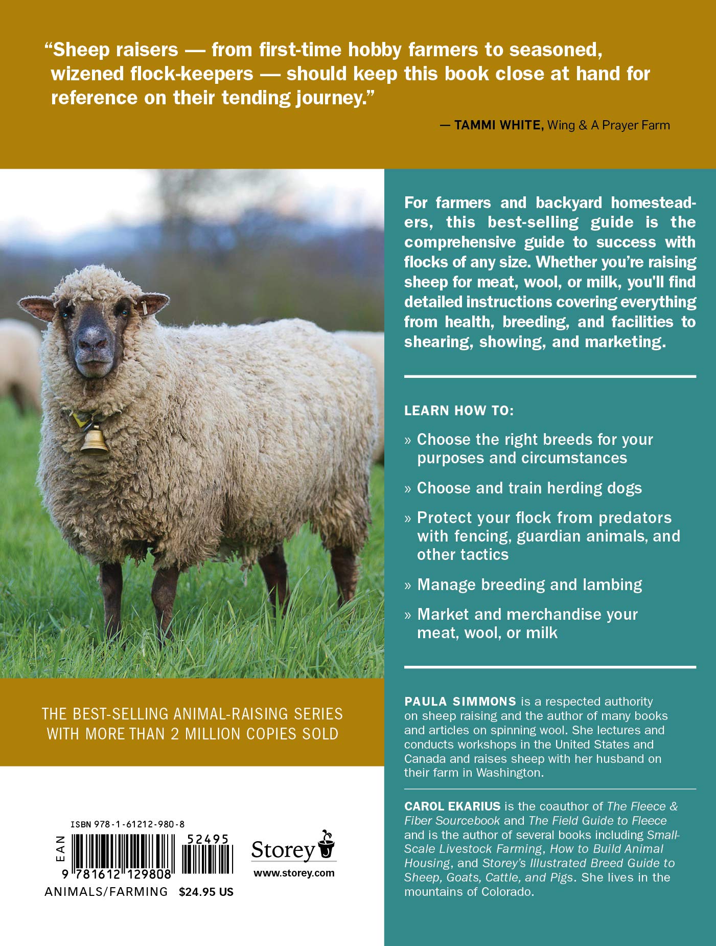 Storey S Guide To Raising Sheep 5th Edition Breeding Care Facilities Simmons Paula Ekarius Carol 9781612129808 Amazon Com Books