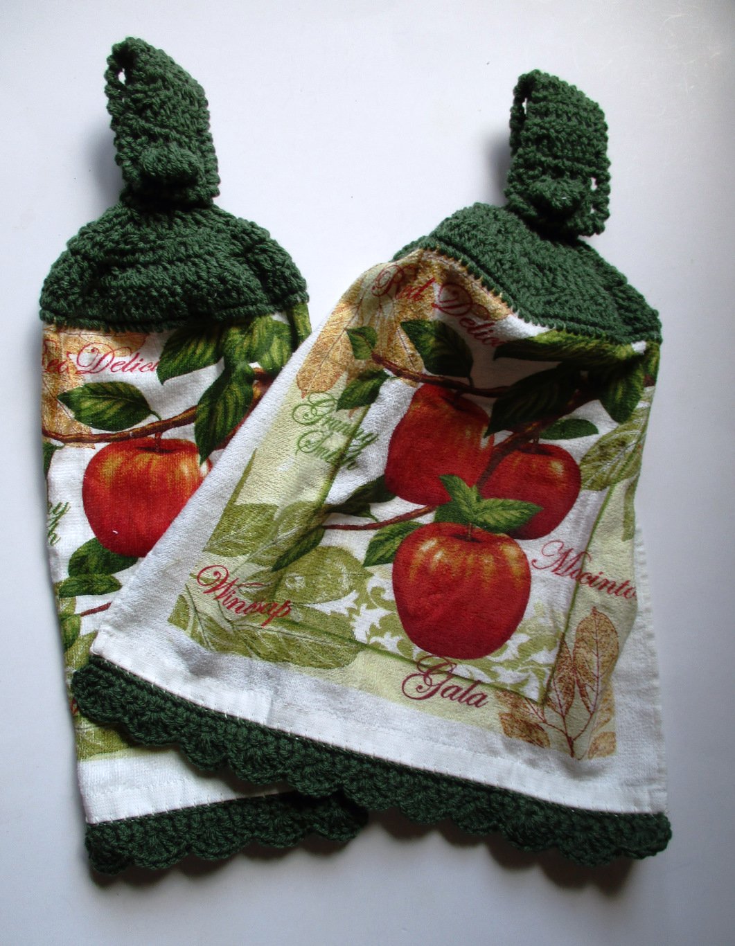 Apple Kitchen Towel & Dishcloth Set (Three pieces) Handmade