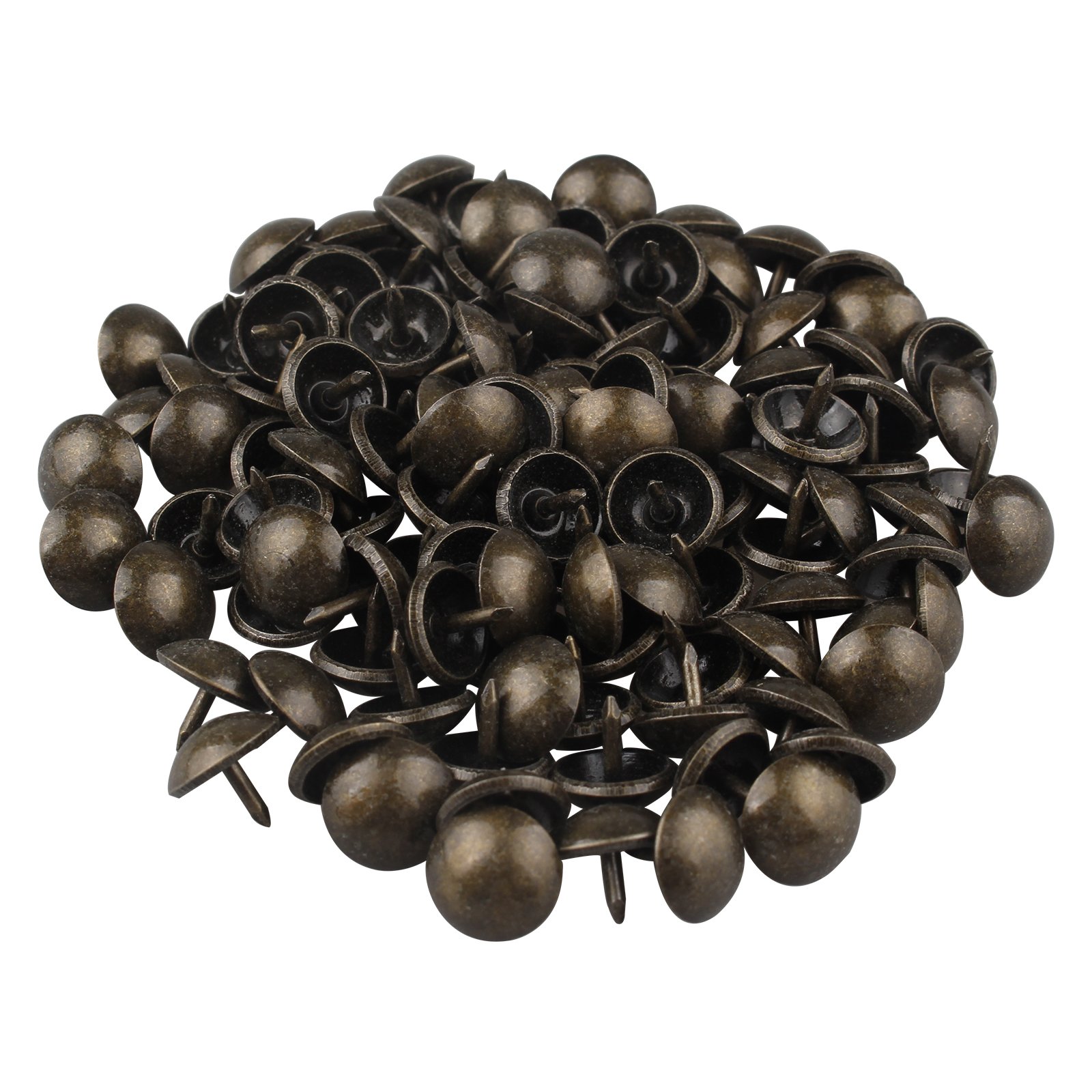 HALJIA 100Pcs Vintage Upholstery Nail Decorative Tack Antique Bronze Stud for Jewelry Gift Box Sofa Decoration 10 * 9mm