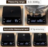 Bemece Digital Coffee Scale with Timer 0.1g-3000g Large LED Display view 3