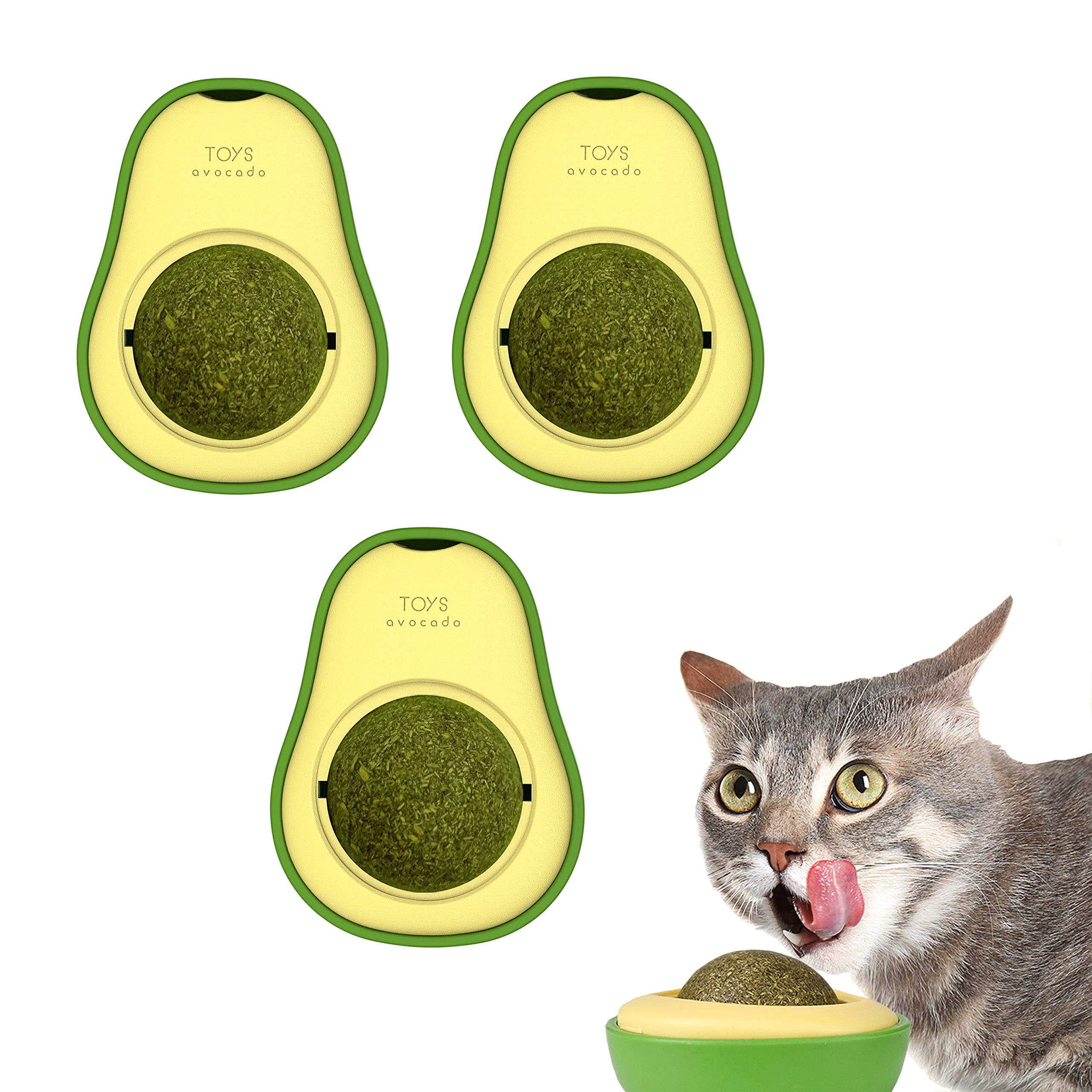 SUOXU 3 Pcs Catnip Ball Cat Toy Cat Treat,Cat Teeth Grinding Chew teeth cleaning roller exerciser indoor Interactive Cat toys Kitten