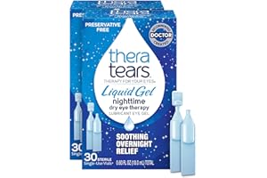 TheraTears Liquid Gel Nighttime Eye Drops for Dry Eyes, 30 Vials, 30 Count (Pack of 2)