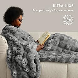 EverGrace Ultra Soft Luxury Fluffy Faux Rabbit Fur