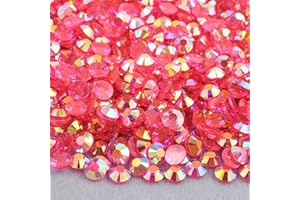 Niziky 5000PCS 4mm Resin Flatback Rhinestones, Transparent Flatback Rhinestones Crystal for Crafts, Dark Pink AB Color Flatback Jelly Resin Rhinestones for Shoes, Mugs, Bottles, Cups, Crafts