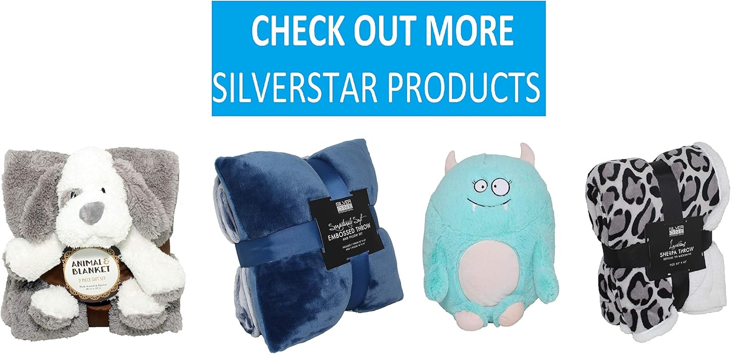 Plush Toy Blanket Sets Get Well Gift 50 X 60 Soft Plush Throw Silver One Sherpa Plush Stuffed Animal And Throw Blanket 2 Peice Gift Set For Kids Children Toys Games