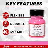 Angelus Acrylic Leather Paint - 1 oz Hot Pink - Flexible, Non-Toxic view 2
