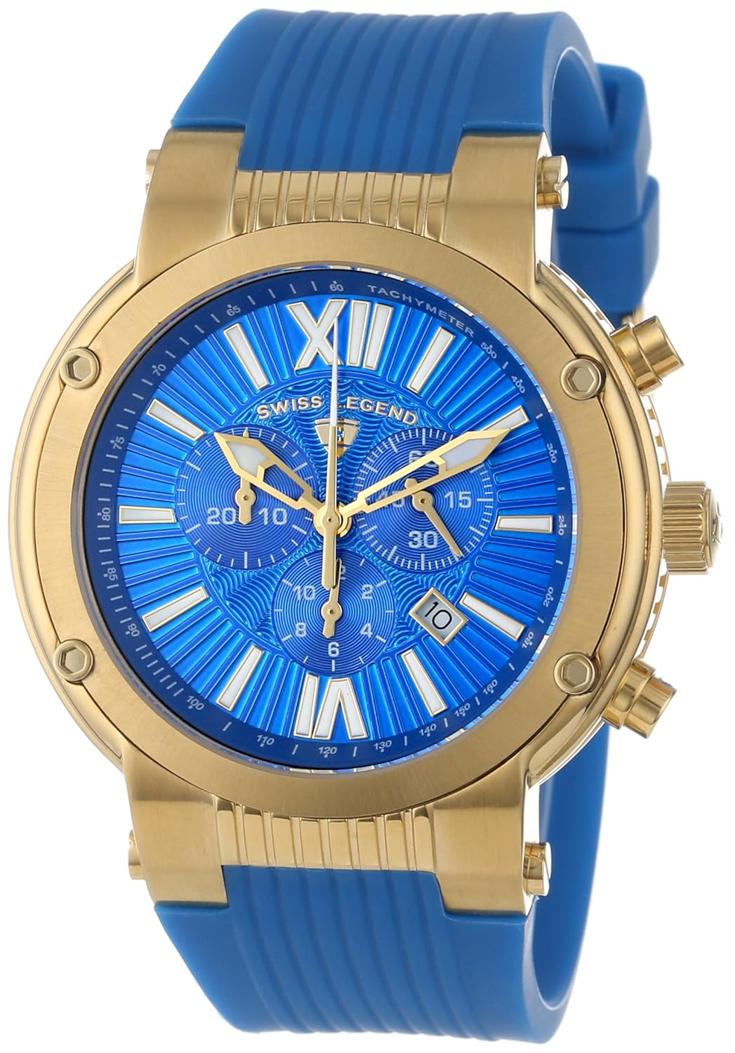 Buy Swiss Legend Men S 10006 Yg 03 Legato Cirque Blue Textured Dial Blue Silicone Watch Online At Low Prices In India Amazon In