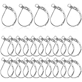 Mandala Crafts Silver Colored Leverback Earring Hooks for Jewelry Making Earrings Findings – 100 PCs French Lever Back Clip-On Ear Wires Clasps with Open Loops and Jump Rings