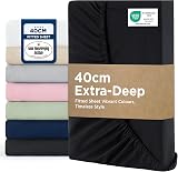 Bedsure Double Fitted Deep Pocket Microfiber Sheet 135x190 Black