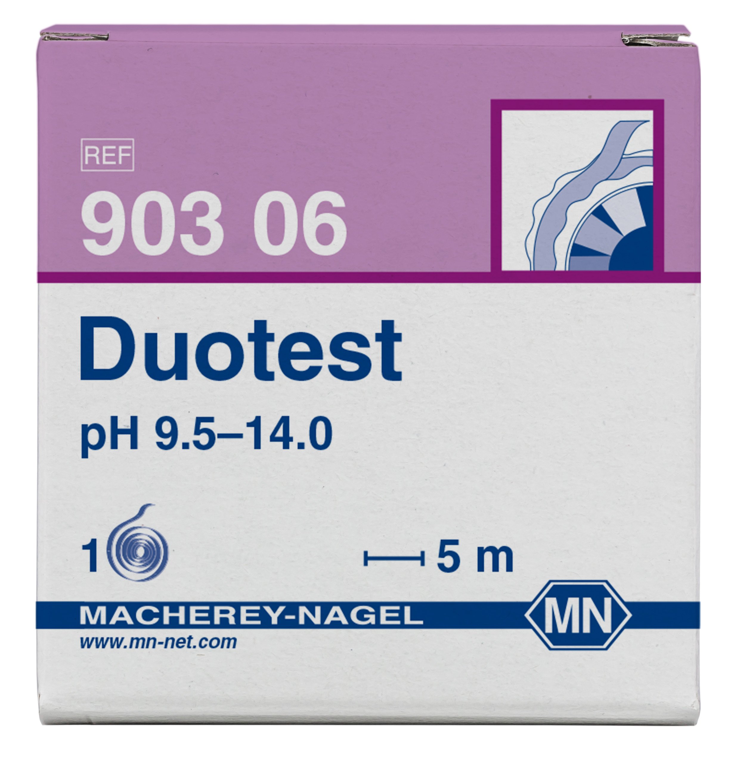 Camlab 1138828 DUOTEST pH 9.5-14.0 Strip, 5 m x 10 mm Reel