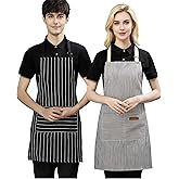 WADEBO 2 Pack Aprons With Pockets Adjustable for Men and Women Kitchen Cooking Chef