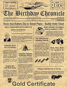 Amazon.com: The Birthday Chronicle On The Month/Year You were Born ...