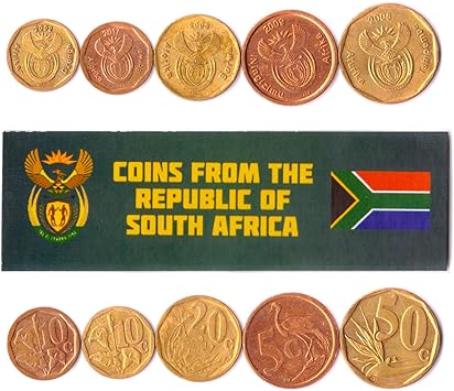 5 Pieces De Monnaie Differentes Ancienne Monnaie De Collection Sud Africaine Rsa Pour La Collecte De Livres D Albums Et De Supports Cadeaux Pour Les Collectionneurs Amazon Fr Jeux Et Jouets