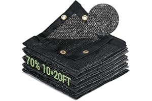 70% Garden Shade Cloth, 10x20FT HDPE Mesh Tarp with Upgraded Grommets, Keten UV-Resistant Outdoor Sun Shades for Greenhouse, Garden, Patio Plants, Pergola