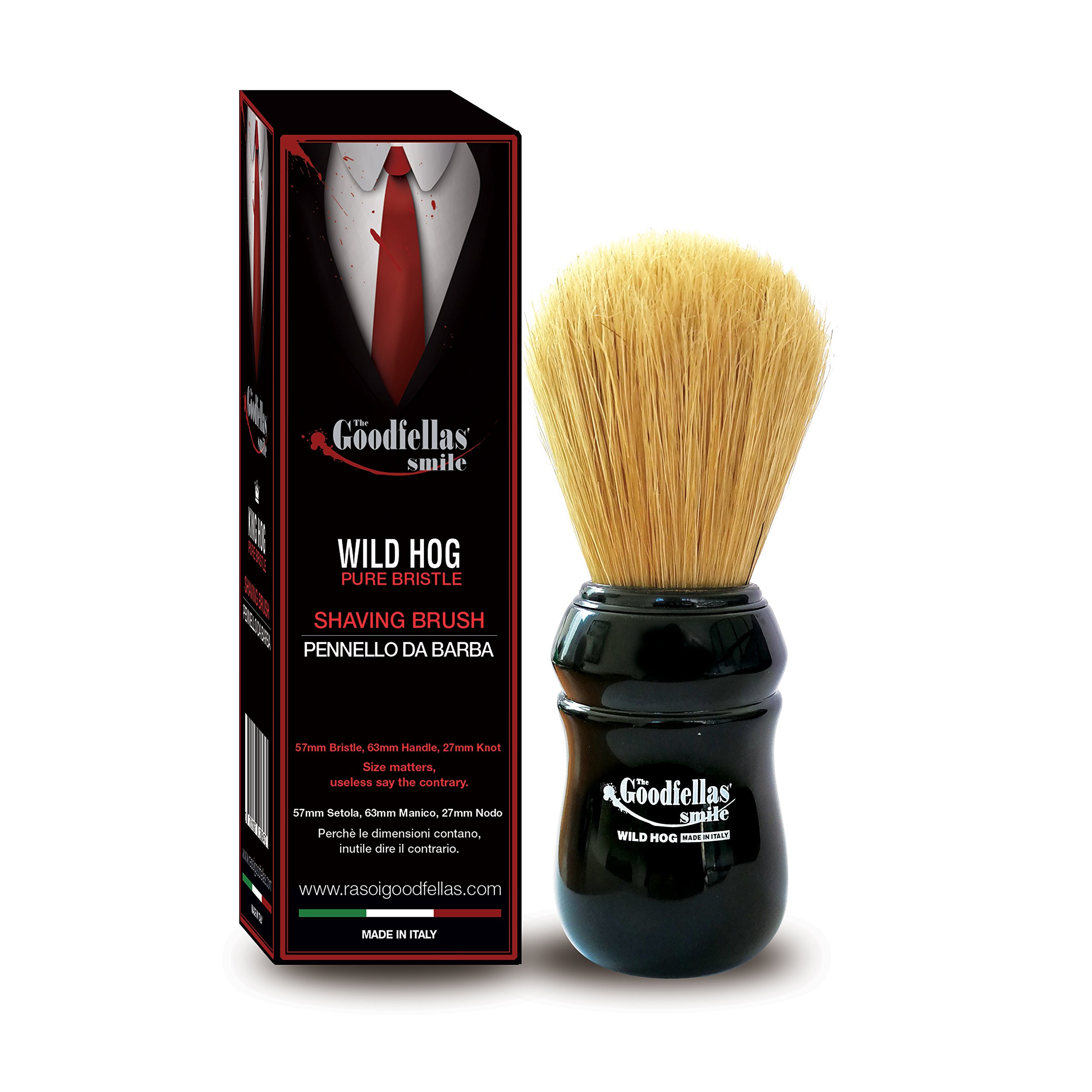 The Goodfellas' smile Wild Hog by Omega Brushes. Pure Bristle Shaving Brush. 57mm Bristle -