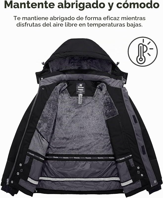 Casaco forrado de polar masculino Snow Heating Preto L