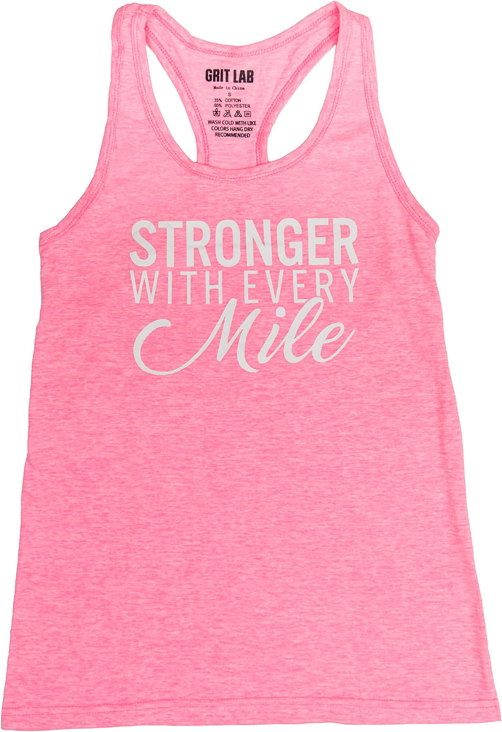 Stronger with Every Mile Women's Running Tank Top - Loose Fit Tri Blend Racerback