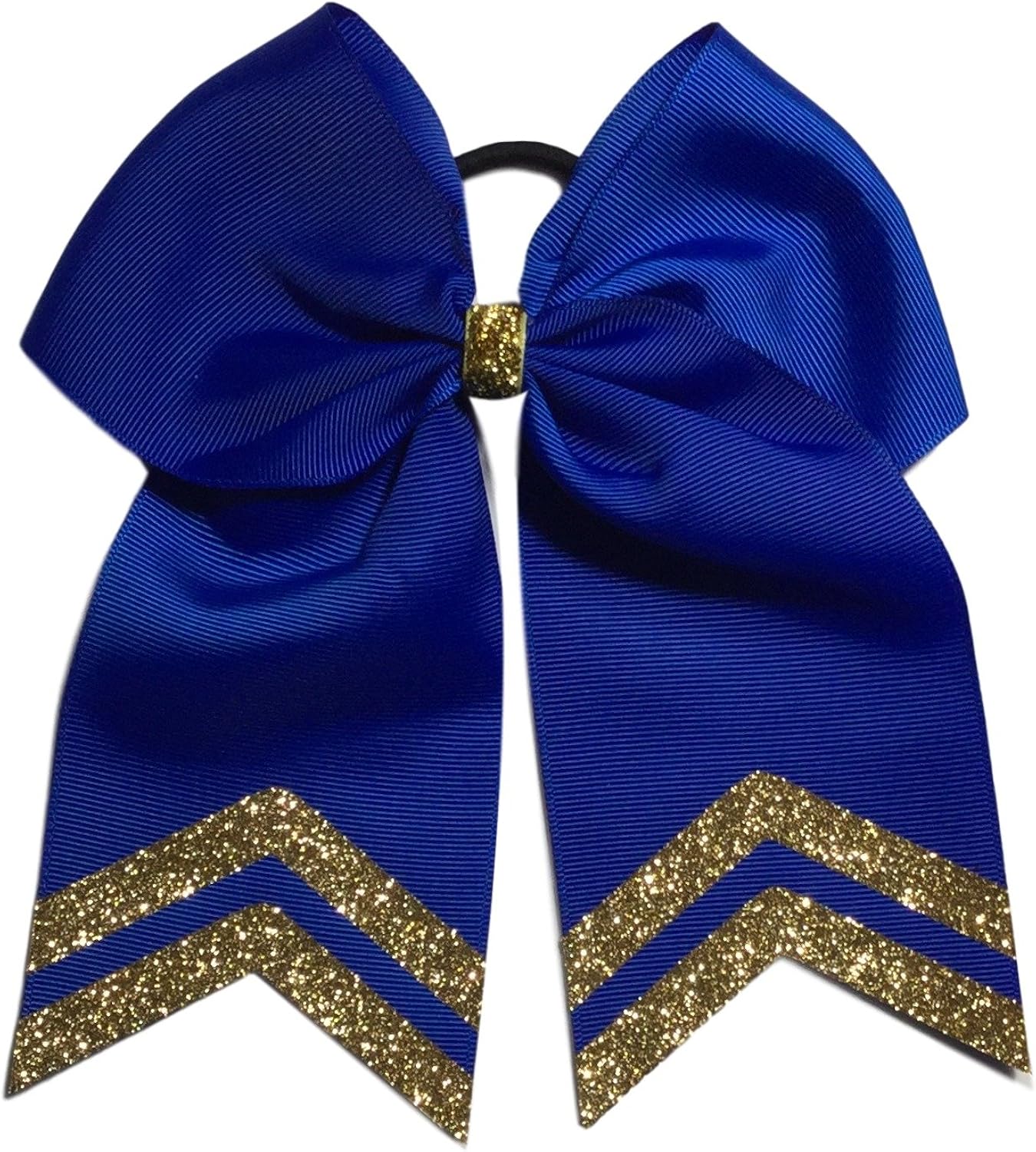 Amazon Com 6 Royal Blue Softball Hair Bow With Old Gold Glitter
