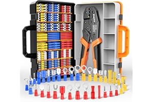 Preciva Crimping Tool for Insulated Terminals Wire Connectors, AWG20-10 Ratchet Crimper with 425 Pcs Insulated Terminals Conn