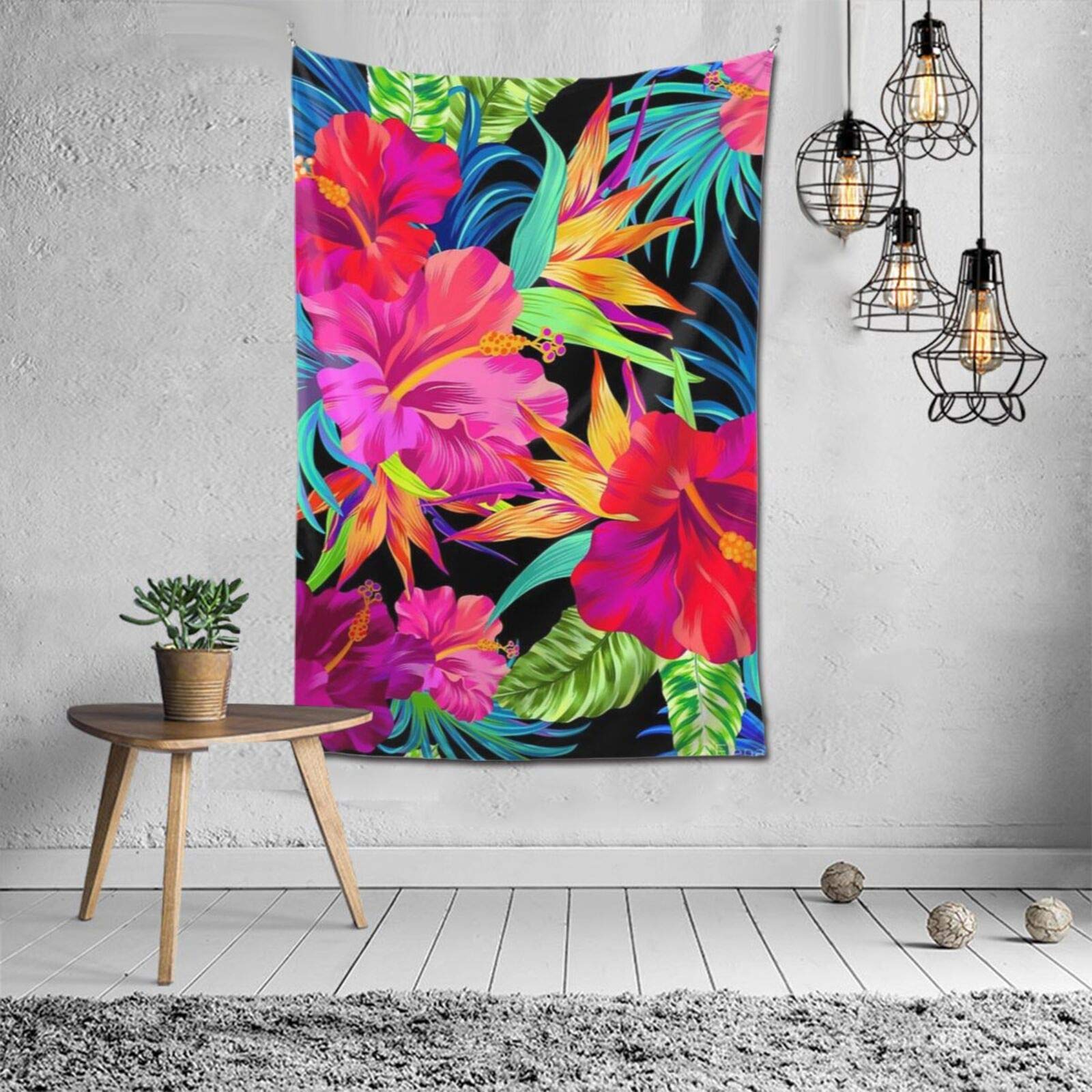 U/S Drive You Mad Hibiscus Pattern Polyester Curtain (One Size)