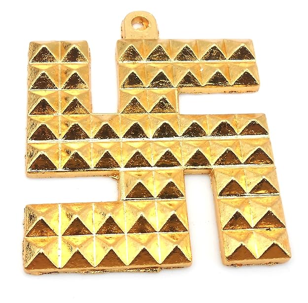 Jaz's Decorative Sri SwastikaSwastik Pyramid Brass Metal Vastu Yantra