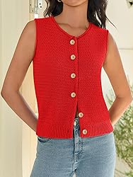 Womens Sweater Vest 2025 Trendy Casual Knit Sweater