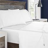 Columbia 4-Piece Omni Freeze Cooling Sheet Set, White Hot Sleepers, Queen | Cotton Sateen, Moisture Wicking, Deep Pocket up to 20 in, Machine Washable, Breathable Weave, All Season