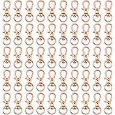 50 pcs Swivel Clasps Lanyard Snap Hook,cnomg Metal Swivel Lanyard Snap Hook Lobster Claw Clasp (Rose Gold)