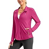 Soothfeel Women's UPF 50+ Lightweight Athletic Jackets Sun Protection Zip Up Long Sleeve Shirts Hiking Workout Outdoor Pocket