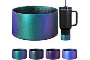 VIKIZUES Chameleon Gradient Matte Luster Silicone Boot, Compatible with Stanley Tumblers 20-40oz and 12-24oz Water Bottles with 2.8-3in Base, Anti-Slip Glitter Bottom Protector (Jungle Green)