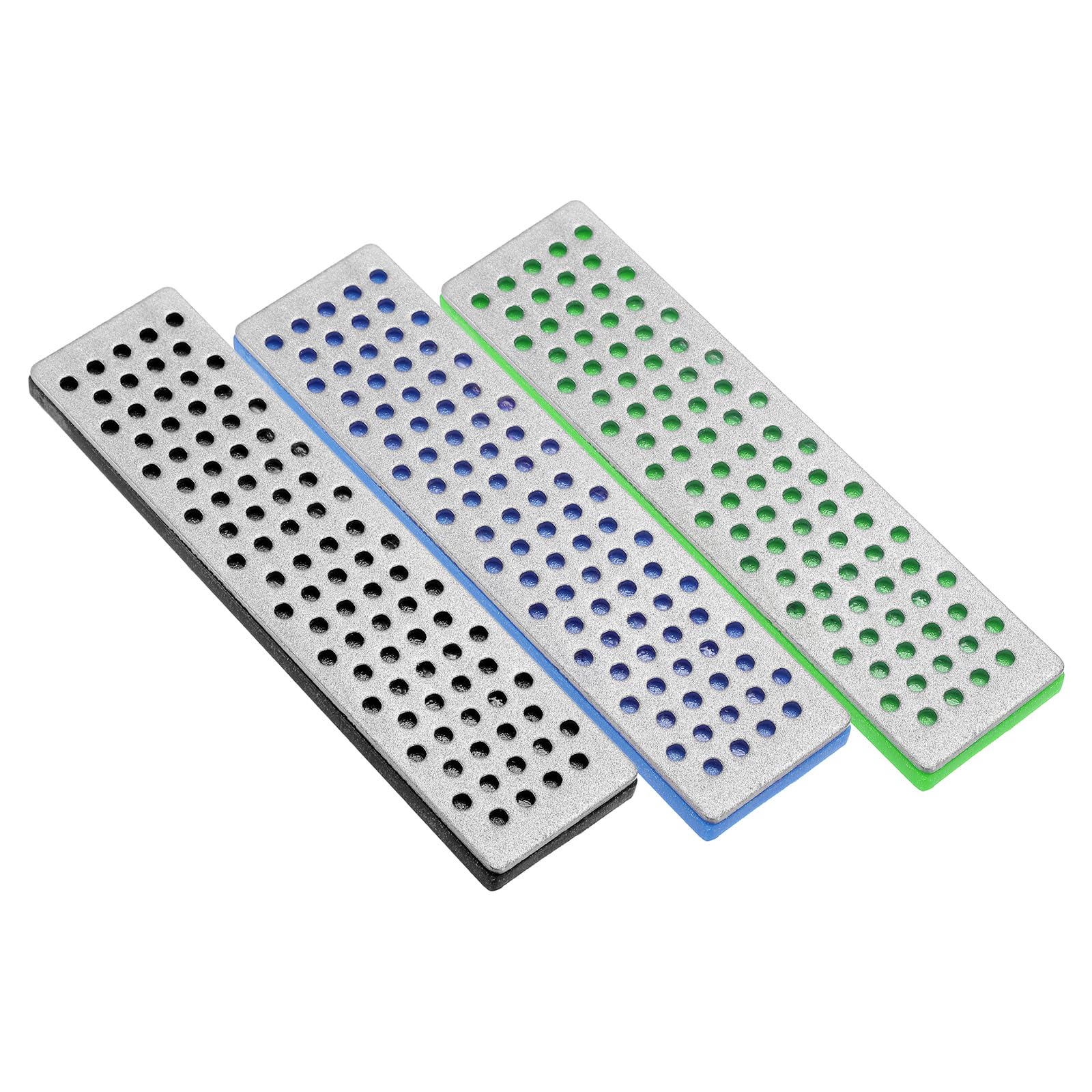 PATIKIL Ski Snowboard Diamond Stone 100mm, 3 Pack 240/360/1000 Grit Coarse/Fine Ski Edge Sharpener Diamond Edge Files Snowboard Whetstone, Black/Blue/Green