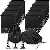 Sadnyy 50 Pcs Black Shoe Bags for Travel Large Non Woven Drawstring Shoes Organizers Pouch for Packing Portable Storage Bags Carrier for Women Men Travel Storage, 12.6x17.3 Inches