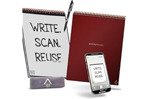 Rocketbook Smart Reusable Notebook, Flip Letter Size Spiral Notebook, Scarlet Sky, (8.5" x 11")