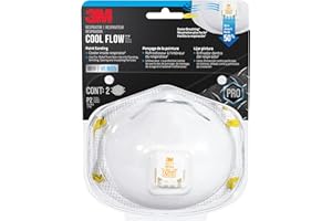 3M N95 Respirator 9511, Cool Flow Valve, 2 Pack, NIOSH-APPROVED, Advanced Filter Media For Easy Breathing, Comfortable For Long Periods Of Wear, Helps Filter Pollen, Mold Spores & Dust (8511PA1-2A-PS)