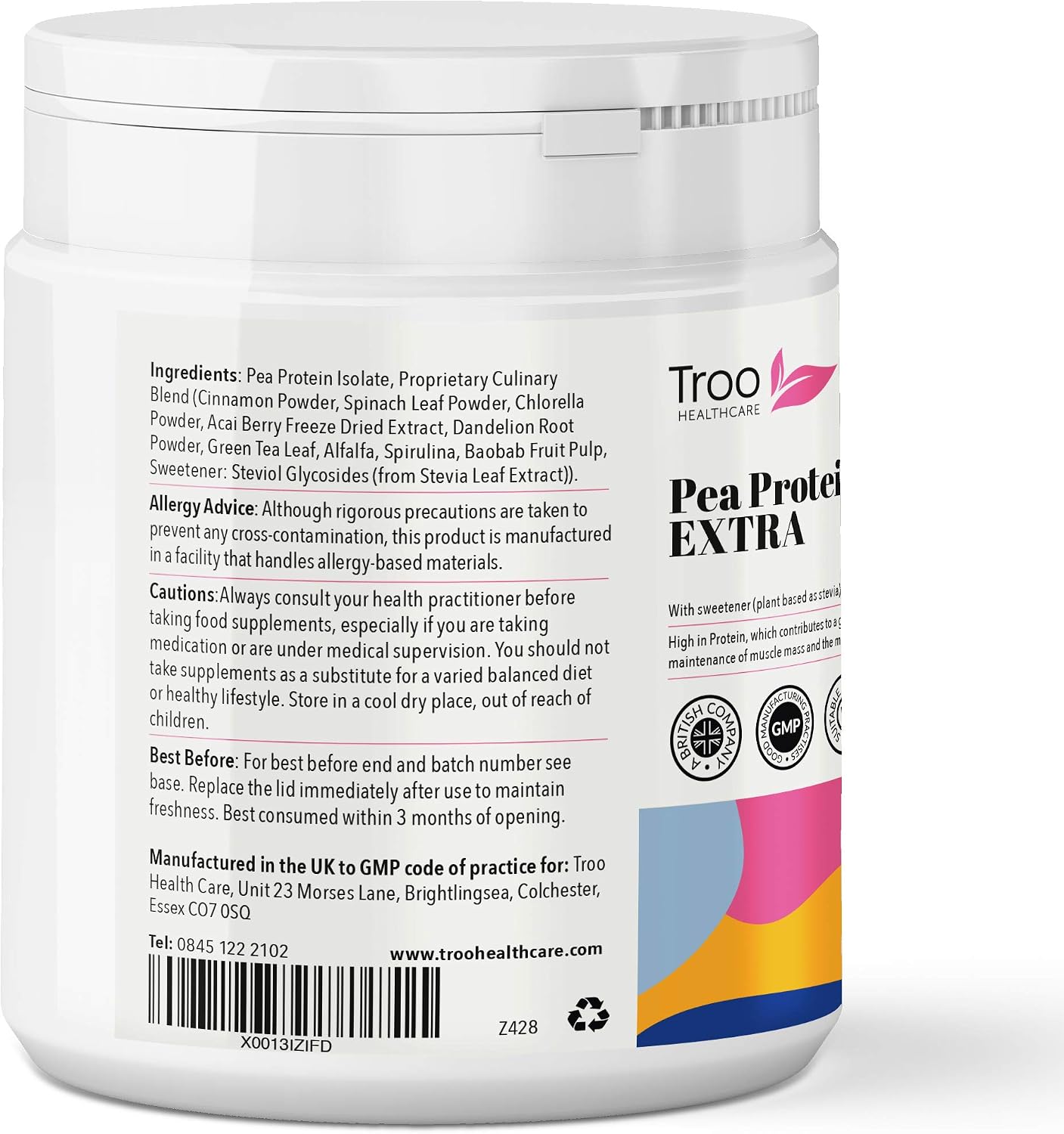 Pea Protein Extra 500g – Vegan Protein Powder Fortified with 9 Extra ...