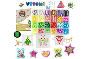 Vytung Non-Iron Fuse Bead 3600 Beads 24 Colors(6 Glow in Dark) 148 Designs Refill Beads Activity Pack