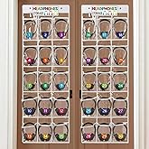 Vincreem 2 Pcs Over The Door Hanging Classroom Headphone Storage Organizer 30 PVC Clear Organizer Holder Pockets with 2 Pcs Headphone Storage Cards with Digital Stickers for Library Door Hanger