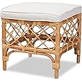 Baxton Studio Orchard Fabric Ottoman, White and Natural Brown (203-12585-HiT)