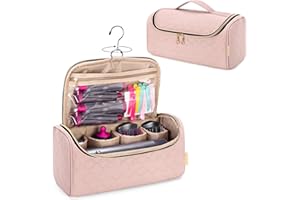 Yarwo Airwrap Travel Case Compatible for Dyson Airwrap Complete Styler All Models and Attachments, Portable Storage Bag with Hanging Hook for Hair Curler Accessories, Pale Mauve (Patent Design)