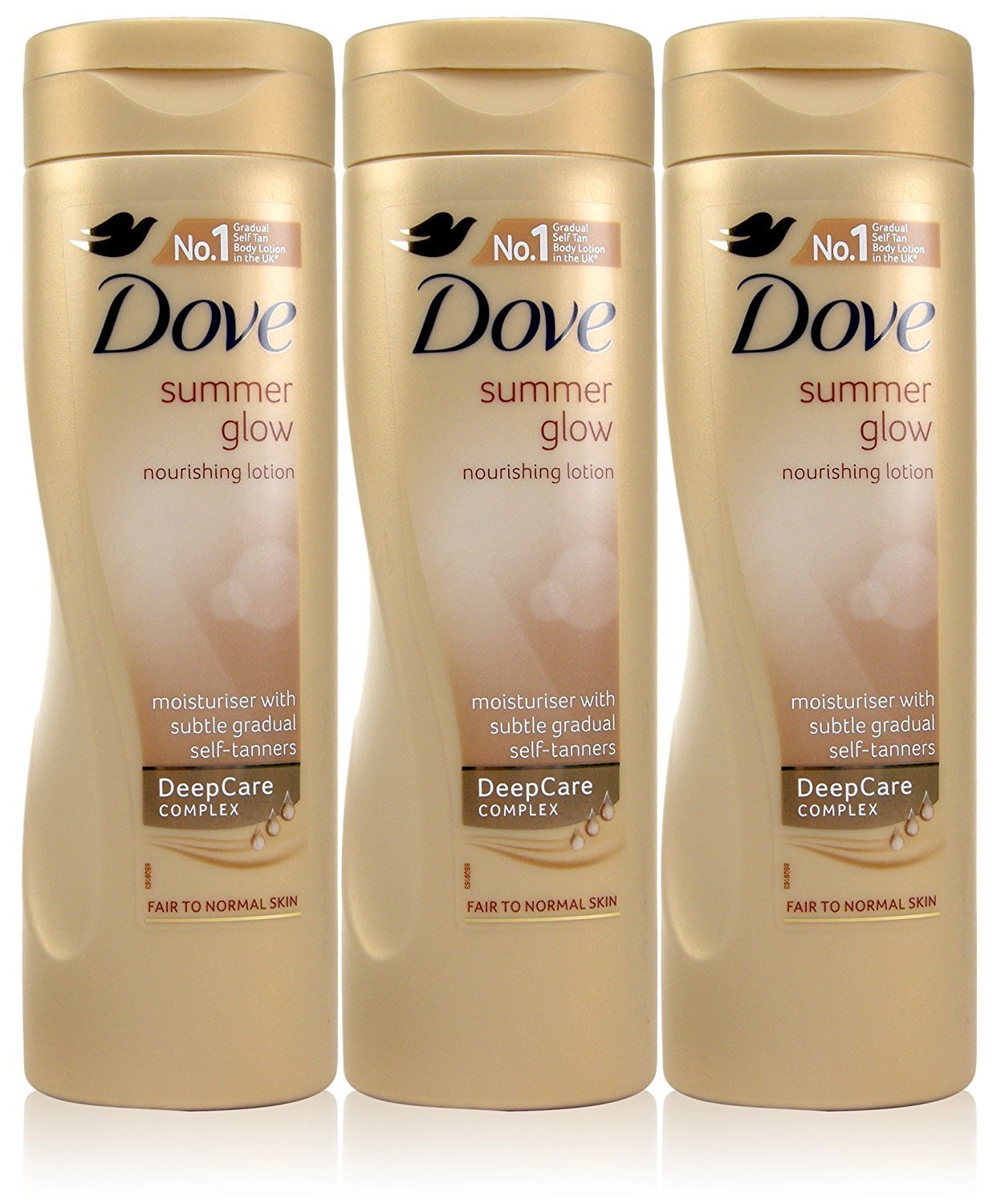 3x Dove Summer Glow Nourishing Lotion Fair to Normal Skin Self Tanner