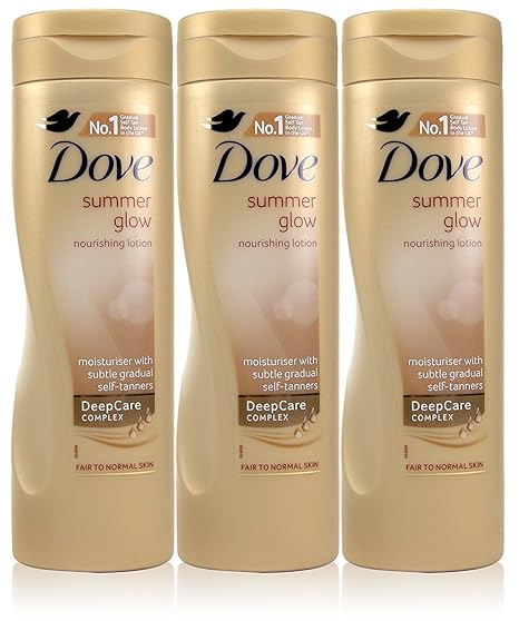3x Dove Summer Glow Nourishing Lotion Fair to Normal Skin Self Tanner 250ml by Dove