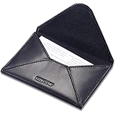 HISCOW Envelope Business Card Case with Magnet Closure - Italian Calfskin (Black)