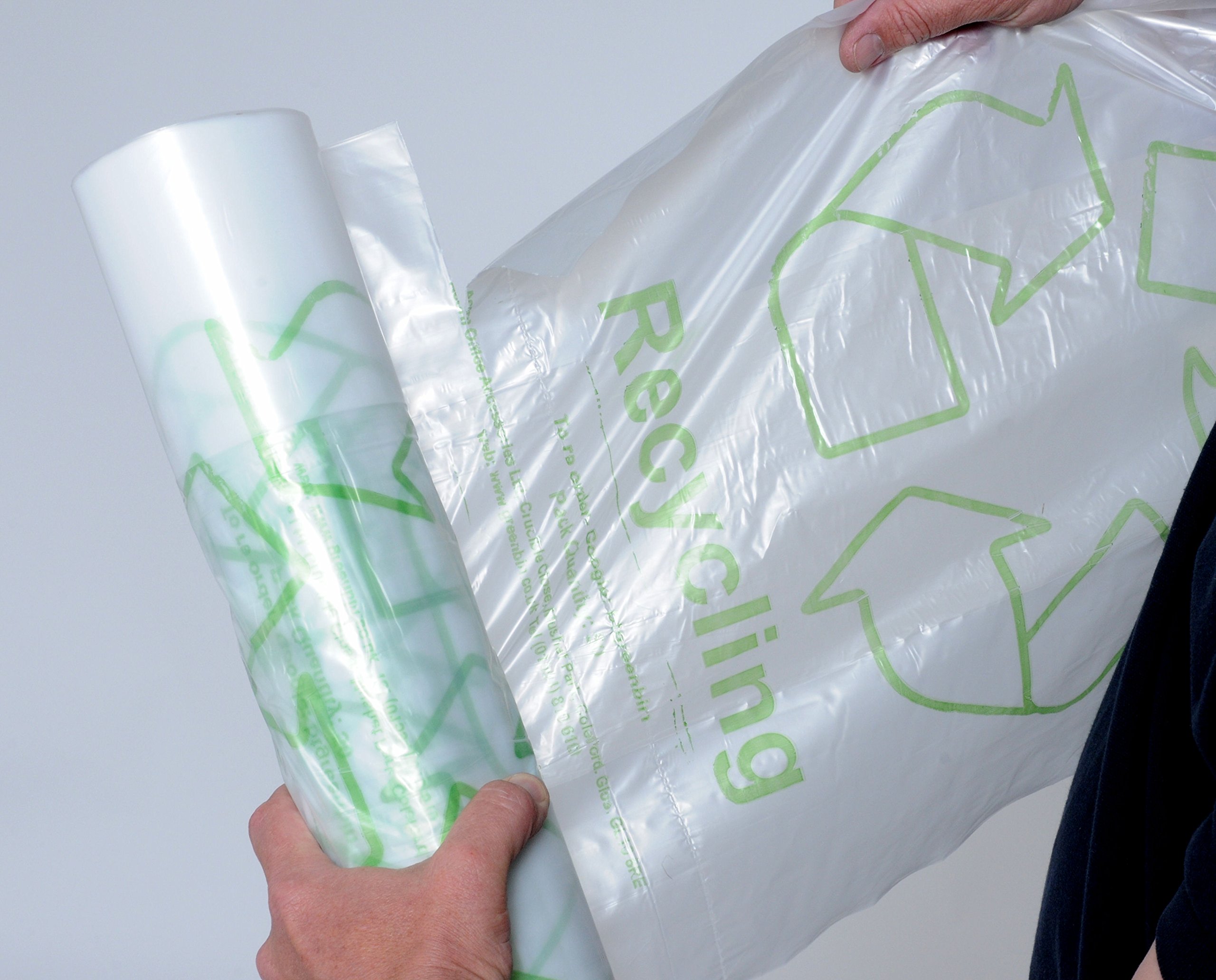 Acorn Heavy Duty Tough 'Green Bin' Liners (reusable) Capacity 60 Litres Printed/Clear Code: 402573 (Roll of 50) Made in the UK for a lower carbon footprint