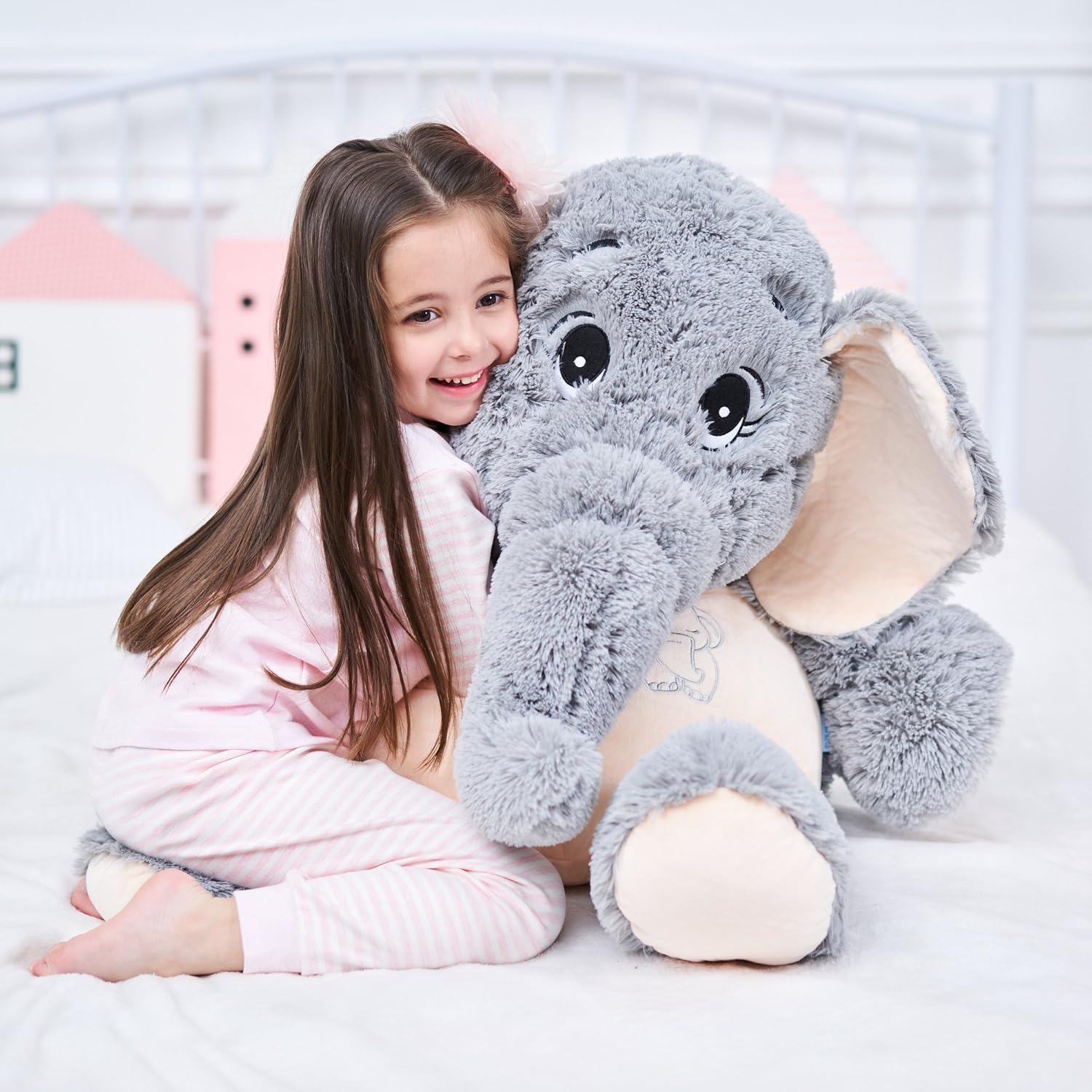 IKASA Giant Elephant Stuffed Animal Plush Soft Toys Gifts Grey (Grey, 100cm) - Image 3