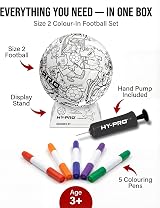 Hy-Pro Doodlekick Colour In Football Size 2 with Pump Stand Pens Set view 2