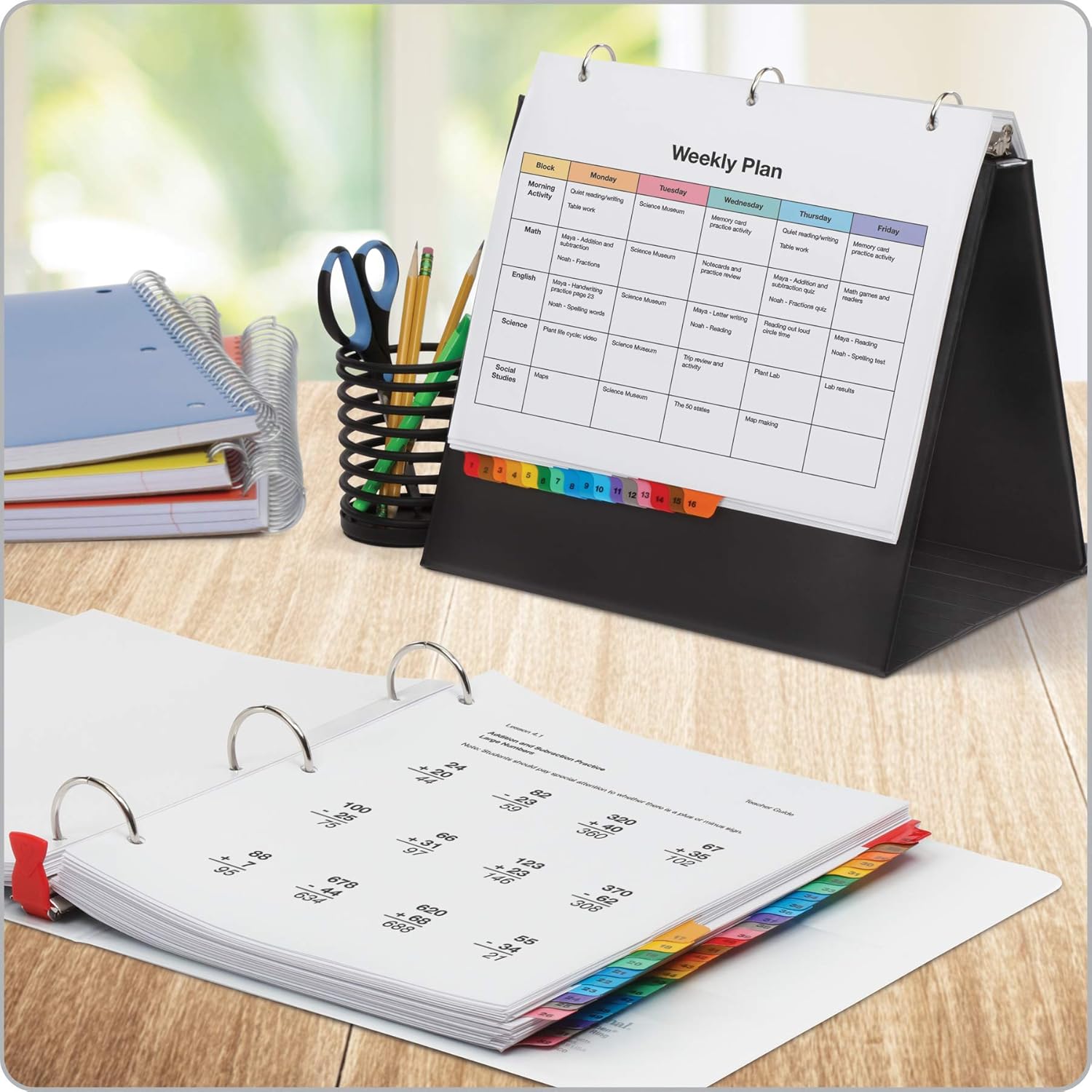 Cardinal OneStep Binder Dividers, 52-Tab, Customizable Table of Contents, Reversible Multicolor Tabs, Numbered 1–52, 1 Set (60118) : Binder Index Dividers : Office Products