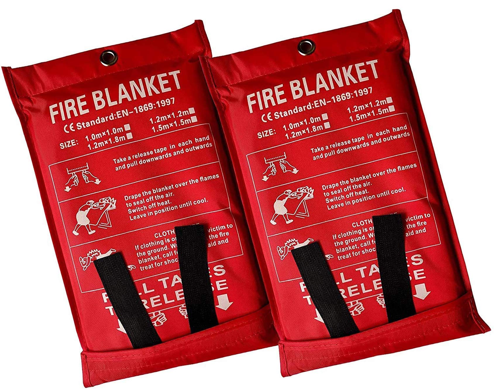 Fire Blanket Fire Emergency Blanket Suppression Blanket Flame Retardant Blanket Emergency Survival Safety Cover for Kitchen,Fireplace,Car,Office,Warehouse (2Pack (1.0x1.0 m))