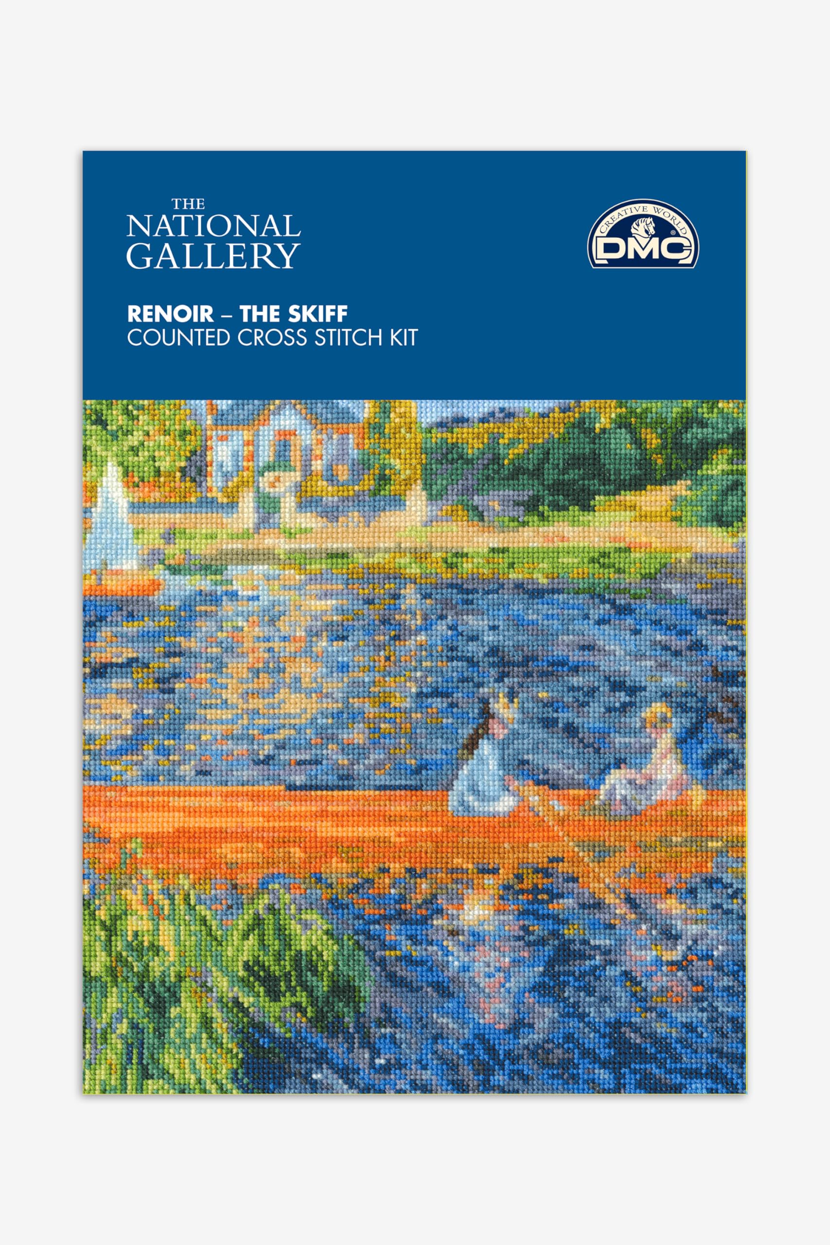 DMC Renoir The Skiff Cross Stitch Kit, Includes Stranded Cottons, 14 ct Aida Fabric, Cross Stitch Chart, Needle and Full Instructions — image 1