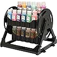 Plaid Rotational Organizer Storage Container That Stores 24 Standard 2 fl oz Bottles of Acrylic Paint for DIY Arts and Crafts, 31100, Black